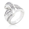 Christine 2.4ct CZ White Gold Rhodium Overlap Cocktail Ring