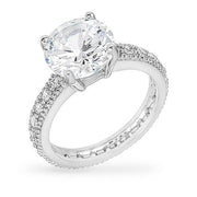 Audrey 5ct CZ White Gold Rhodium Engagement Ring