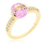 Jules 1.8ct Pink CZ 14k Gold Ring