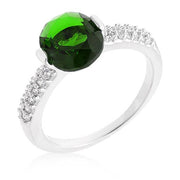 Jules 1.8ct Emerald CZ White Gold Rhodium Ring