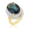 Donna 16.8ct Sapphire Crystal 14k Gold Cocktail Ring