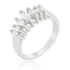 Gloria 0.4ct CZ White Gold Rhodium Graduated Marquise Anniversary Band