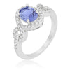 Tara 2.9ct Tanzanite CZ White Gold Rhodium Cocktail Ring