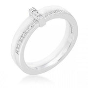 Willow 0.2ct CZ Sterling Silver Ceramic Band