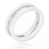 Trini 0.2ct CZ Sterling Silver White Ceramic Ring Set