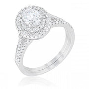 Olivia 2ct CZ White Gold Rhodium Wedding Ring Set