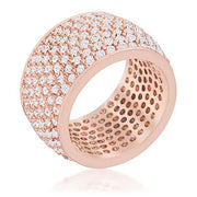 Andrea 3ct CZ Rose Gold Wide Pave Band