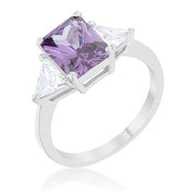 Cara Classic 4.5ct Amethyst CZ Sterling Silver Engagement Ring