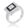 Shira 0.7ct CZ White Gold Rhodium Antique Ring