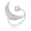 Luna .75ct CZ White Gold Rhodium Delicate Ring