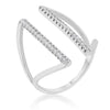 Jena 0.2ct CZ White Gold Rhodium Delicate Parallel Ring