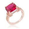 Charlene 6.2ct Ruby CZ Rose Gold Classic Statement Ring