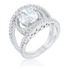 Marcie 3ct CZ Rhodium Contemporary Ring