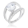 Girana 3ct Clear CZ Rhodium Contemporary Ring