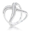 Christa 0.4ct CZ Rhodium Pave X Ring