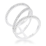 Shauna 0.4ct CZ Rhodium Wide Contemporary Ring