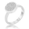 Krystal 0.2ct CZ Rhodium Pave Circle Ring