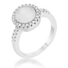 Patricia 0.3ct CZ White Cat's Eye Rhodium Classic Ring