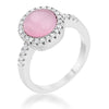 Patricia 0.3ct CZ Pink Cat's Eye Rhodium Classic Ring