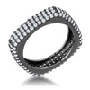 Jana 1.29ct CZ Hematite Contemporary Square Band Ring