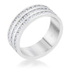 Dreya 1.6ct CZ Rhodium Stainless Steel Eternity Ring