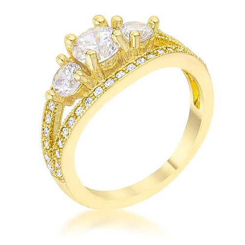 Geneviere 1.45ct CZ 14k Gold Classic Ring – BaubleBox