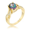 Justine 2ct Mystic CZ 14k Gold Classic Oval Ring