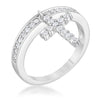 Christine 0.2ct CZ Rhodium Cross Charm Ring