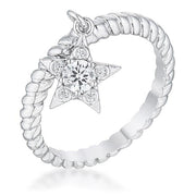 Cubic Zirconia Star Charm Fashion Ring