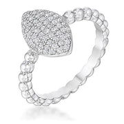 .3Ct Beautiful Oval-Designed Rhodium Ring With Clear CZ