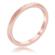 Diamond Cut Rose Goldtone Stainless Steel Stackable Ring