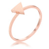 Stainless Steel Rose Goldtone Plated Triangle Stackable Ring