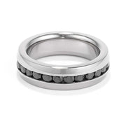 Black CZ Stainless Steel Eternity Band