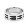 Men's 8MM Stainless Steel and Black Enamel Band