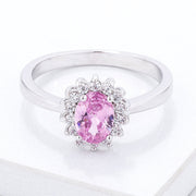 Pink Ice CZ Petite Oval Ring