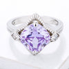 Modern Edgy Lavender CZ Cocktail Ring