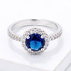 Timeless Blue CZ Pave Halo Ring