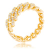 Gold Plated Clear CZ Round Cut Flexible Chain Ring