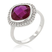 Erina 3ct Fuchsia CZ Sterling Silver Cocktail Ring